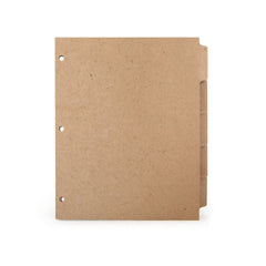 Custom Printed Binder Dividers - ReTab 5-Tab - 13pt Brown Kraft Chipboard