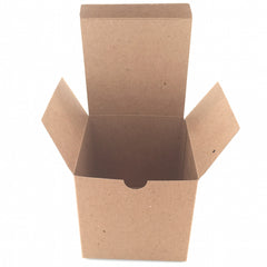 Custom Printed Recycled Gift Boxes 4x4x4 -  Open Front View