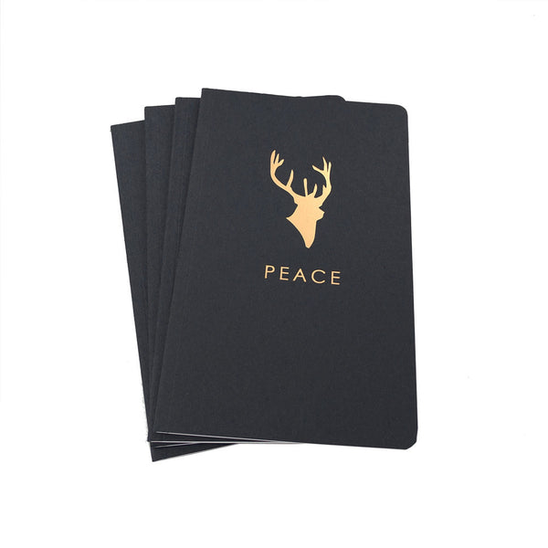 Deer and Peace Designer Holiday Recycled Notebooks
