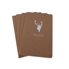Deer and Peace Designer Holiday Recycled Notebooks
