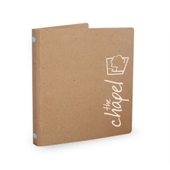 Custom Printed 1/2" ReBinder Select Recycled Binders - White on Brown Kraft, Standout