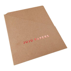 Foil Stamped Pocket Folders - RePouch - Natural Brown Kraft