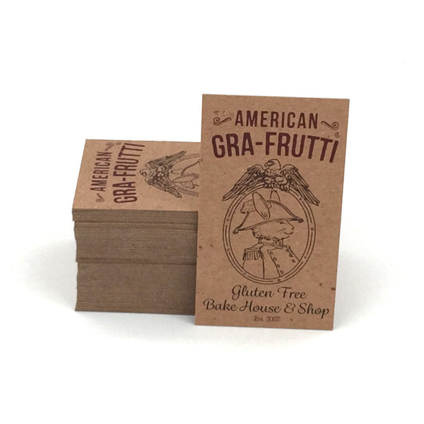 Thick Recycled Business Cards - Recycled Brown Kraft