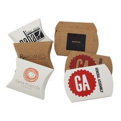 Custom Printed Pillow Boxes - Choices of Brown Kraft or White