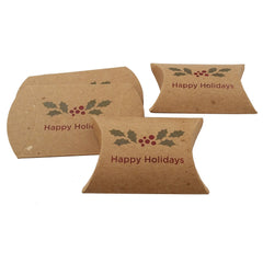 Custom Printed Pillow Boxes - Brown Kraft
