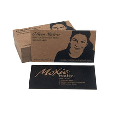 Recycled Business Cards Black Flood - 20pt Recycled Brown Kraft