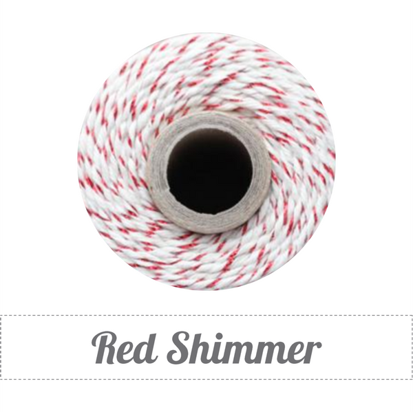 Bakers Twine - Twisted Red Shimmer and Natural Twine Spool - Shimmer and Bright