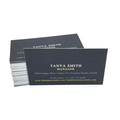 Letterpress Business Cards Black Flood - Standard Square Corners