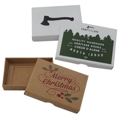 Custom Printed Two Piece Gift Boxes - Two Colors, Brown Kraft or White