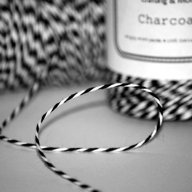 Metallic Silver and White Baker's Twine, 240 yds