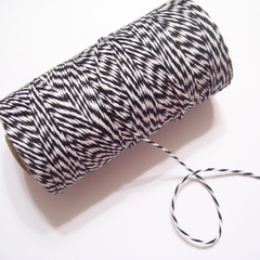 Bakers Twine - Twisted Charcoal Black and White Twine Spool - Classic Black and White