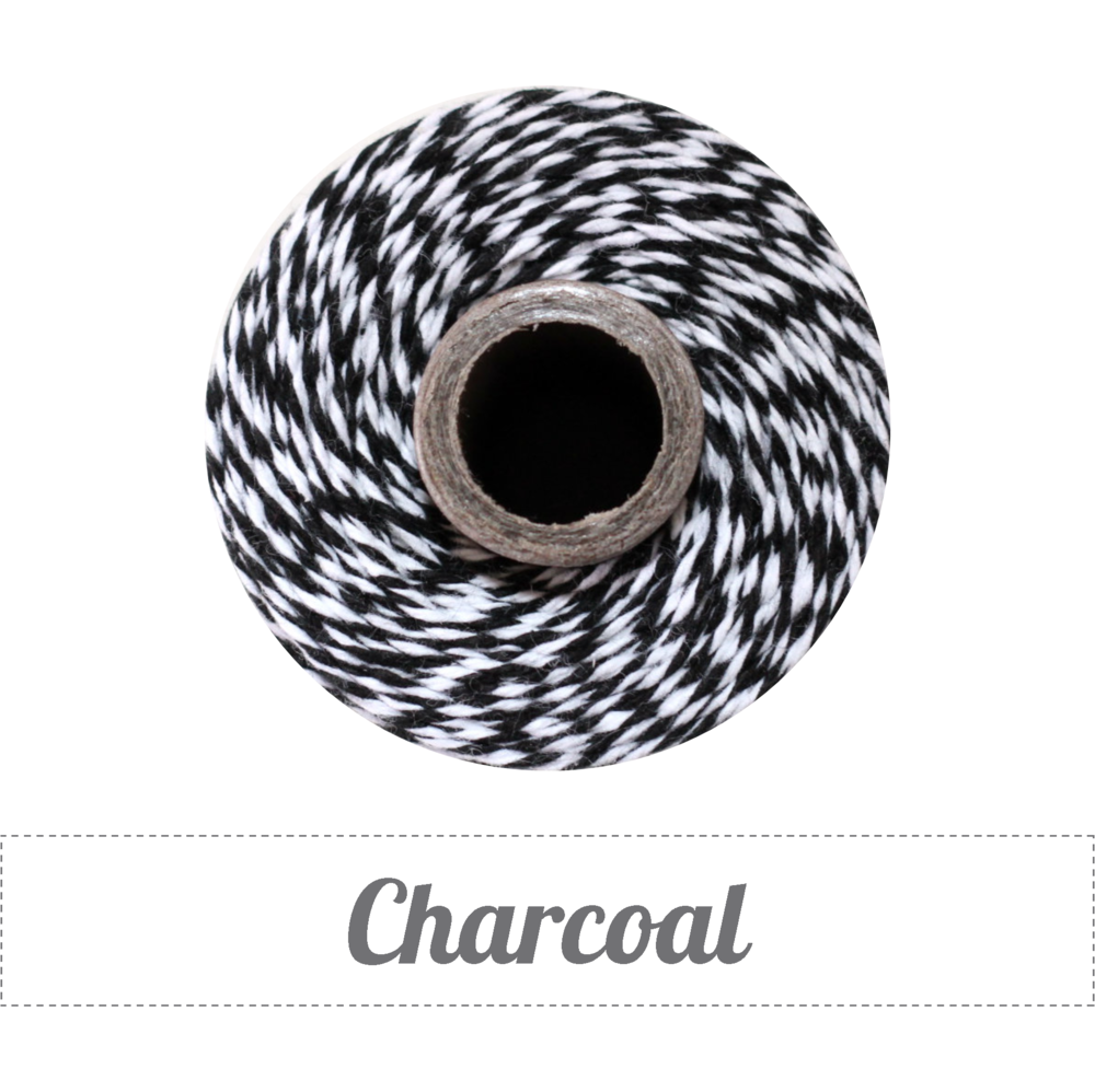 Bakers Twine - Twisted Charcoal Black and White Twine Spool
