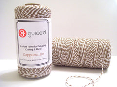 Bakers Twine - Twisted Cappuccino Brown and White Twine Spool - 4-Ply Cotton