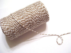 Bakers Twine - Twisted Cappuccino Brown and White Twine Spool - Perfect finish to a coffee gift card