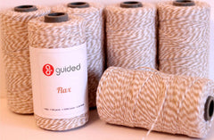Bakers Twine - Twisted Flax Light Khaki and White Baker's Twine - Perfect for Scrap-booking 