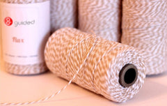 Bakers Twine - Twisted Flax Light Khaki and White Baker's Twine - Finish off you packaging in style