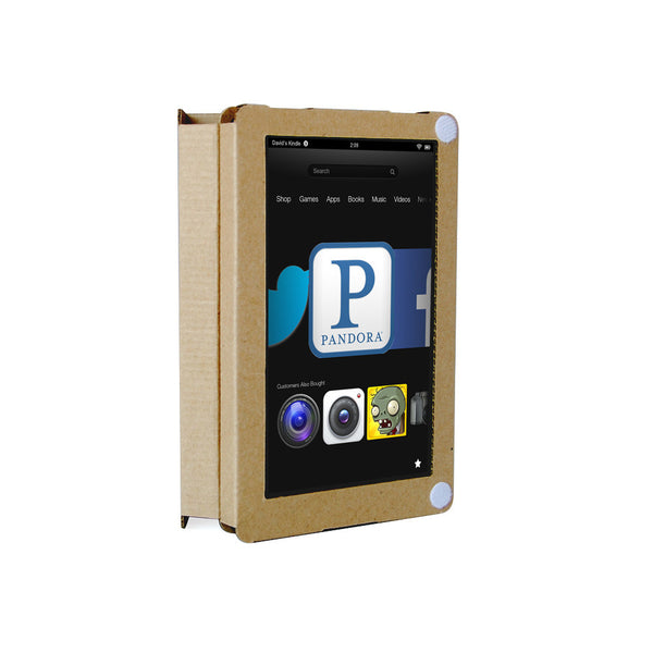 Recycled Cardboard Kindle Fire Cases - Brown Kraft (3 pack) - Velcro Closure