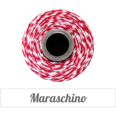 Bakers Twine - Twisted Maraschino Red and White Twine Spool - Bright and sassy