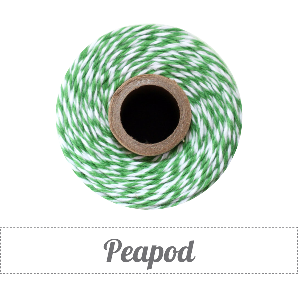 Bakers Twine - Twisted Peapod Green and White Twine Spool