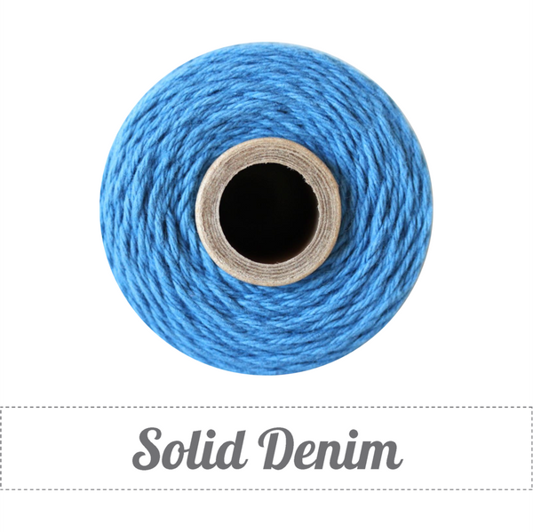 Bakers Twine - Solid Denim Blue Twine Spool -  American made, Denim